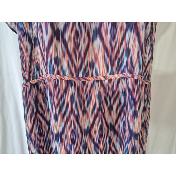 Marie Oliver Womens Purple Pink Ikat Shift Dress Medium - Picture 2 of 9